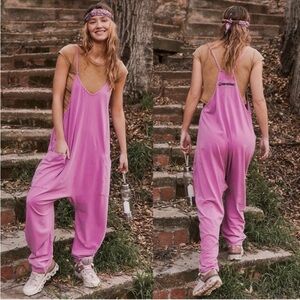 NWT FREE PEOPLE Raspberry Punch Hot Shot Onesie Jumpsuit SZ: L